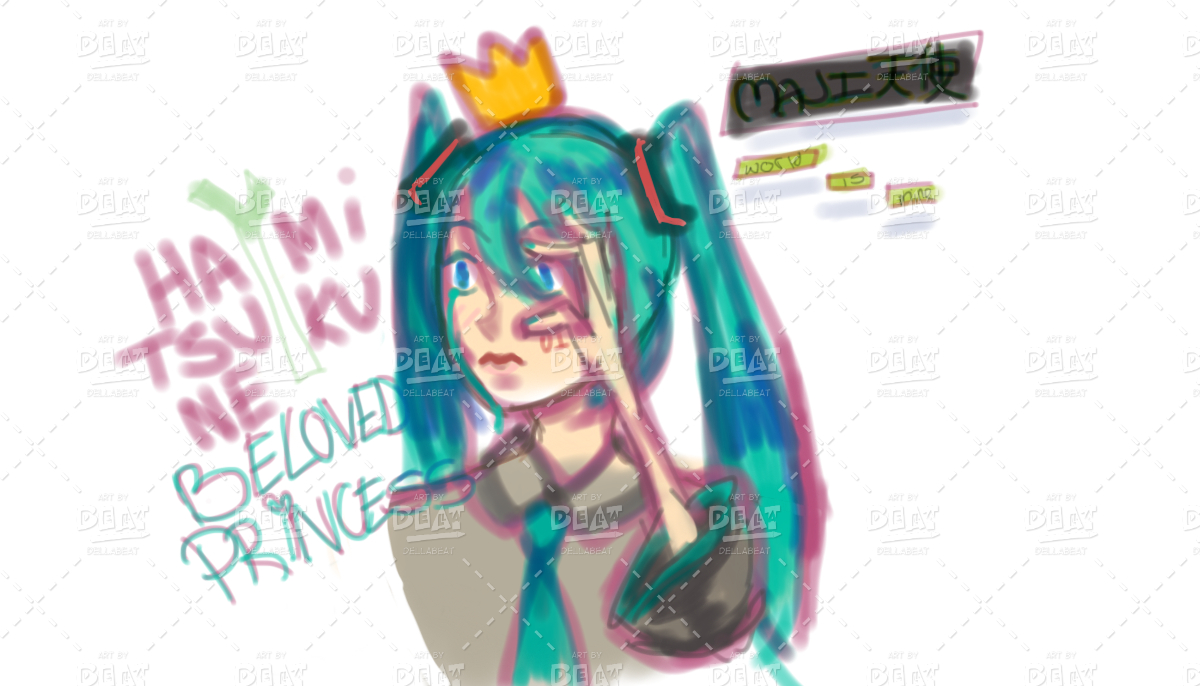 Colorful sketch of Hatsune Miku